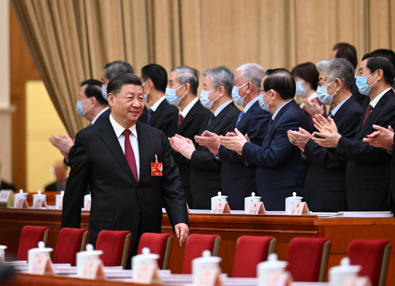 3月5日，第十四屆全國人民代表大會(huì)第一次會(huì)議在北京人民大會(huì)堂開幕。這是習(xí)近平步入會(huì)場。.jpg